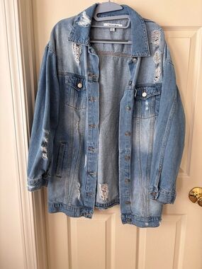 Distressed Denim Jacket Shacket